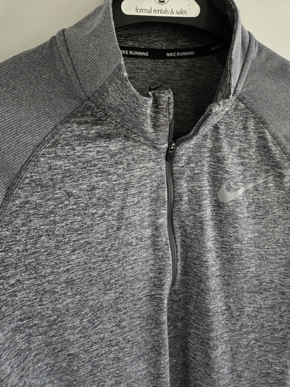 Nike Grey Heather Dri-Fit Quarter-Zip Pullover